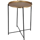 H&S Table d'appui avec plateau doré 47 cm