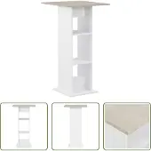 The Living Store Table de bar blanc et béton 60x60x110 cm
