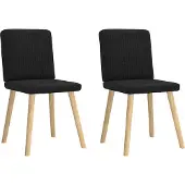 Syfax Chaises à manger lot de 2 noir tissu