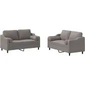 vidaXL Ensemble de canapés 2 pièces avec coussins Tissu Taupe
