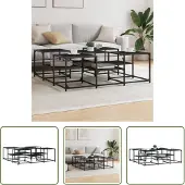 The Living Store Table basse noire 121x121x40 cm bois composite