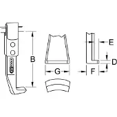Ks Tools Crochet d'extracteur réglable en hauteur, 450mm ( 615.3607 )