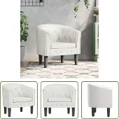 The Living Store Fauteuil club en simili cuir blanc