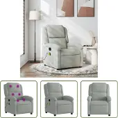 The Living Store fauteuil de massage velours gris clair