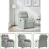 The Living Store fauteuil de massage velours gris clair