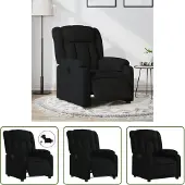 The Living Store Fauteuil relax électrique noir tissu