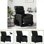The Living Store Fauteuil relax électrique noir similicuir
