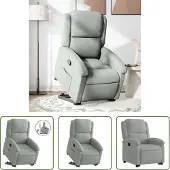 The Living Store Fauteuil relax releveur gris clair velours