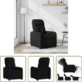 The Living Store Fauteuil relax noir tissu