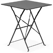 Oviala Table de jardin pliante bistrot en acier gris - Rome
