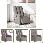 The Living Store Fauteuil de massage électrique Taupe Tissu