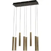 FABAS LUCE Suspension Prado 8 Lumières - Led 52W À Intensité Variable - Design Linéaire En Laiton