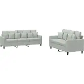 vidaXL Ensemble de canapés 2 pièces avec coussins gris clair velours