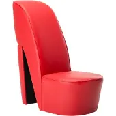 Syfax Chaise en forme de chaussure à talon haut Rouge Similicuir