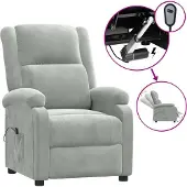 Syfax Fauteuil inclinable électrique gris clair velours