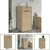 The Living Store Gartenenschrank Beige 55x55x111 cm Poly Rattan