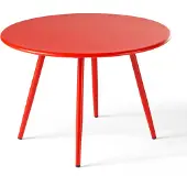 Oviala Table basse ronde en métal rouge - Palavas