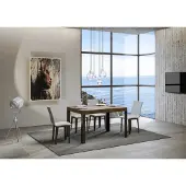 Itamoby - Table extensible 140/224x80 cm Linea noyer pieds anthracite