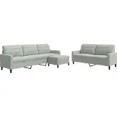 vidaXL Ensemble de canapés 3 pièces avec coussins gris clair velours