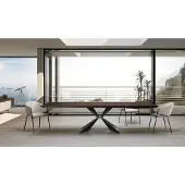 STONES Stark Table Fixe (200X100 Cm) En Placage Noir