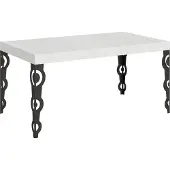 Itamoby Table Extensible Karamay 160/244X80 Cm Frêne Blanc Pieds Anthracite