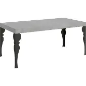 Itamoby - Table extensible 180/440x90 cm Paxon gris béton pieds anthracite