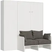 Itamoby Lit 140 Sofà Kentaro Frêne Blanc Avec Colonne Gauche-Droite