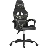 Syfax Chaise de jeu Noir et camouflage Similicuir