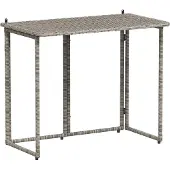 Syfax Table de jardin pliante gris 90 x 51 x 75 cm polyrotin