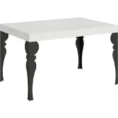 Itamoby Table Extensible 90X120/224 Cm Paxon Frêne Blanc Structure Anthracite