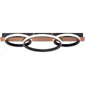 JUST LIGHT Lampe LED en bois, métal noir, aspect bois, L 68cm