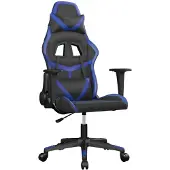 vidaXL Chaise de jeu noir et bleu similicuir