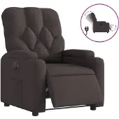 Syfax Fauteuil inclinable électrique Marron foncé Tissu