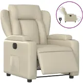 Sonstiges Fauteuil inclinable électrique Crème Similicuir