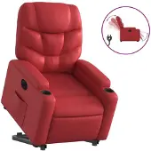 Syfax Fauteuil inclinable électrique rouge similicuir