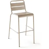 Oviala Chaise haute en métal taupe - Palavas
