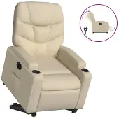 Syfax Fauteuil inclinable électrique crème tissu