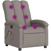 Syfax Fauteuil de massage inclinable Taupe Tissu
