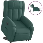 Syfax Fauteuil inclinable électrique vert foncé tissu