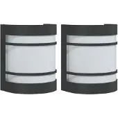vidaXL Lampes murales d'extérieur 2 pcs. noir acier inoxydable
