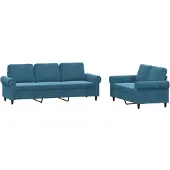 vidaXL Ensemble de canapés 2 pièces avec coussins bleu velours