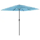 Syfax Parasol de jardin avec mât en acier bleu 248x248x248 cm