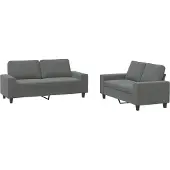 vidaXL Ensemble de canapés 2 pièces gris foncé Tissu