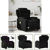 The Living Store Fauteuil de massage électrique noir similicuir