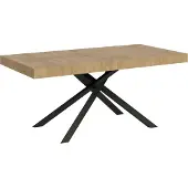 Ityhome - Table extensible 160/264x90 cm Karida chêne nature pieds anthracite