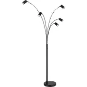 Globo Lampadaire, noir mat, spots mobiles, H 204 cm