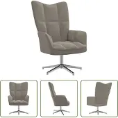 The Living Store fauteuil inclinable en velours gris clair