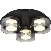 Globo Lampe de plafond à design Belinda Noir à 3 lumières