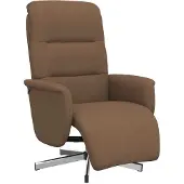 Syfax Fauteuil inclinable avec repose-pieds marron tissu