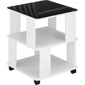 Vicco Table basse Velito blanc/noir 50x50cm, Model 55376